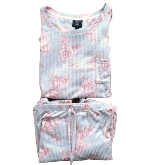 Laura Ashley Womans 2 Piece Floral Rose Pajama Set‎ Size Large - Picture 1 of 16